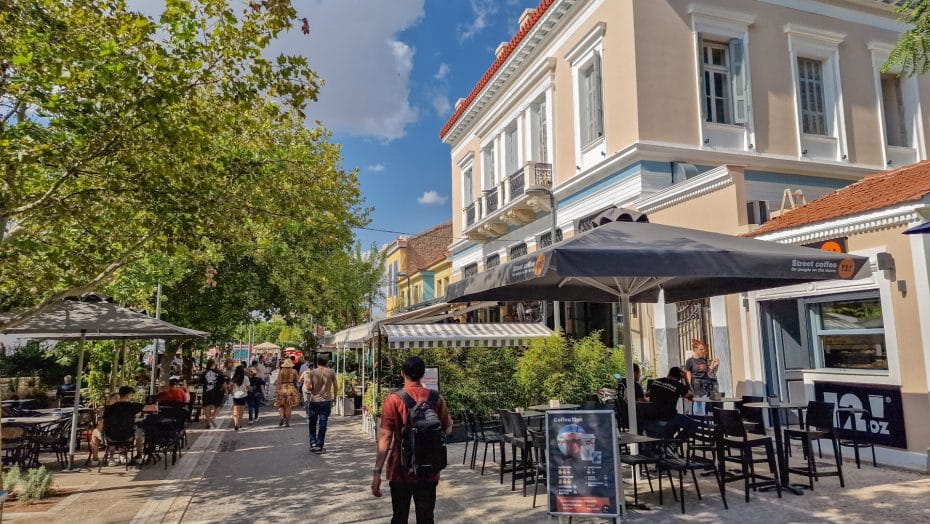 Monastiraki's Adrianoy Street is packed with bars and places to eat