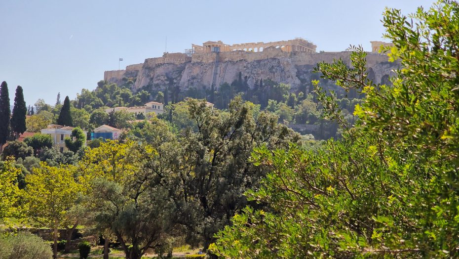 Acropolis views from the Plaka neighborhood