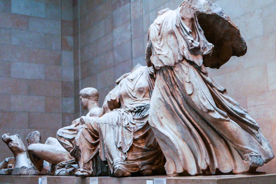 Most of the the Parthenon statues, known as the Elgin Marbles, are currently displayed at the British Museum.