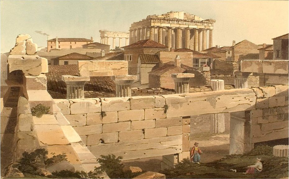 View of the Parthenon from the Propylaea in 1821