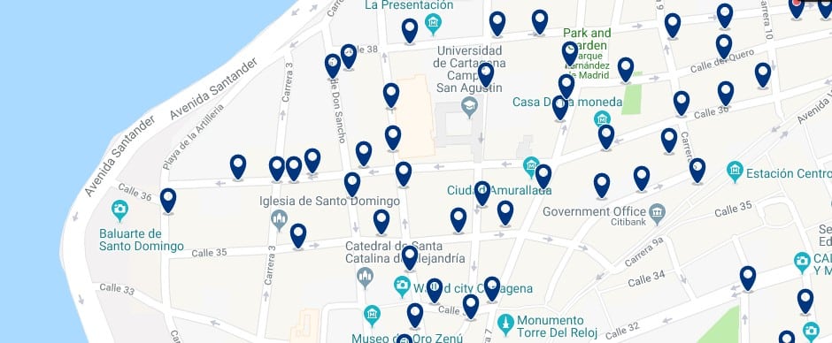 Cartagena - Centro Histórico - Clicca qui per vedere tutti gli hotel su una mappa