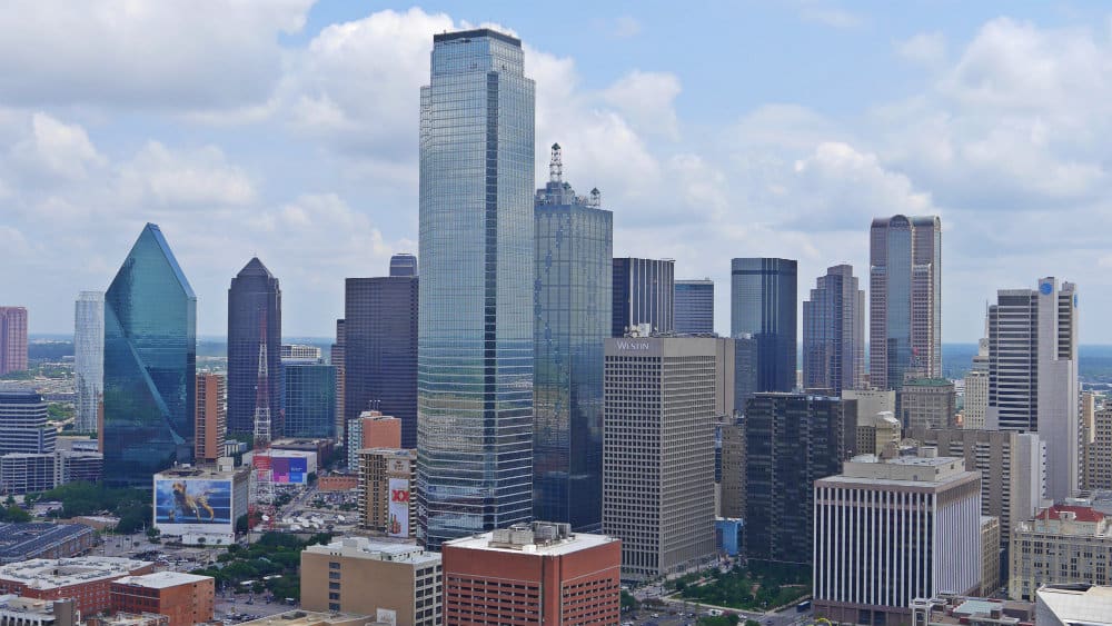 Vistas de Dallas desde el GeO Deck de la Reunion Tower