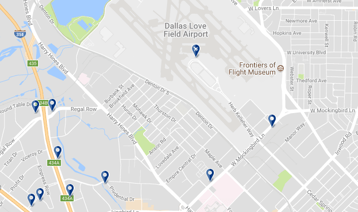 Dallas Love Field Airport - Haz clic para ver todos los hoteles en esta zona
