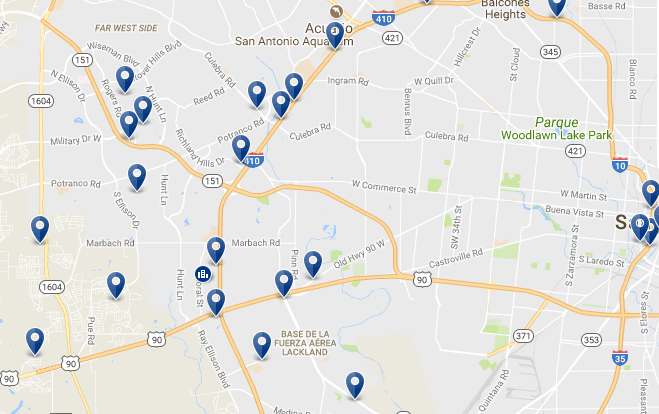 West San Antonio - Click to see all hotels on a map