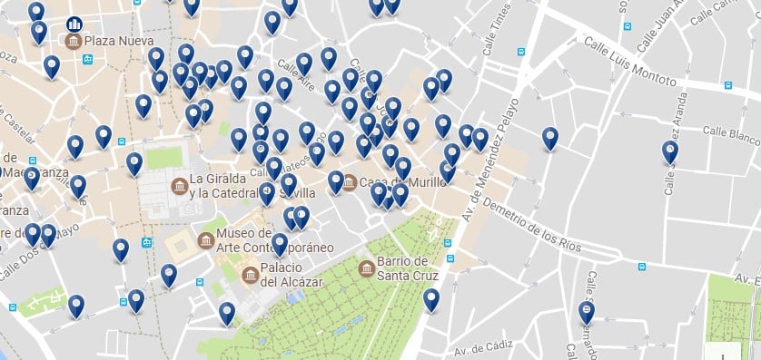 Santa Cruz, Sevilla - Haz clic para ver todos los alojamientos en un mapa