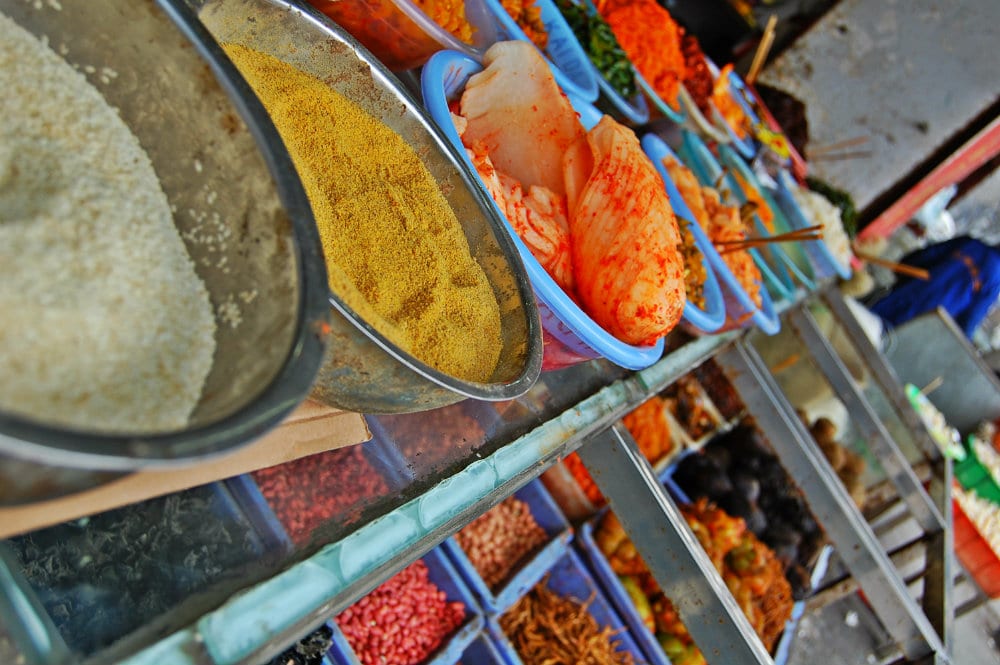 Comida típica en el barrio musulmán de Xi'an