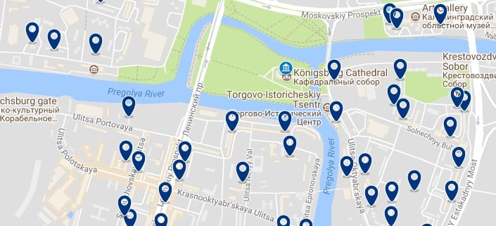 Kaliningrado - Centro y catedral - Haz clic para ver todos los hoteles en un mapa