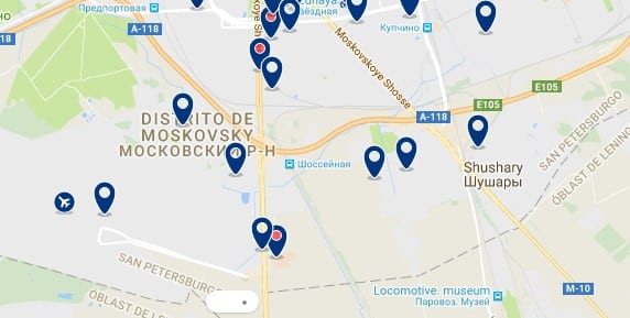 Saint Petesburg Moskovskiy - Click to see all hotels on a map