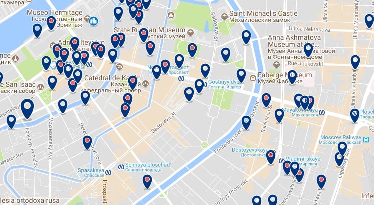 San Petersburg - Tsentralny District - Haz clic para ver todos los hoteles en un mapa