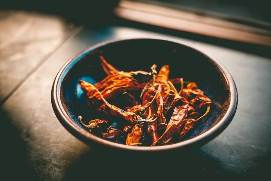 Various types of chili used in Mexican cuisine