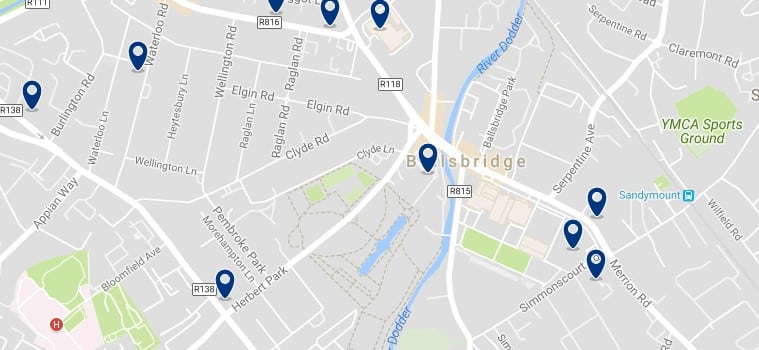 Dublin - Ballsbridge - Haz clic para ver todos los hoteles en un mapa
