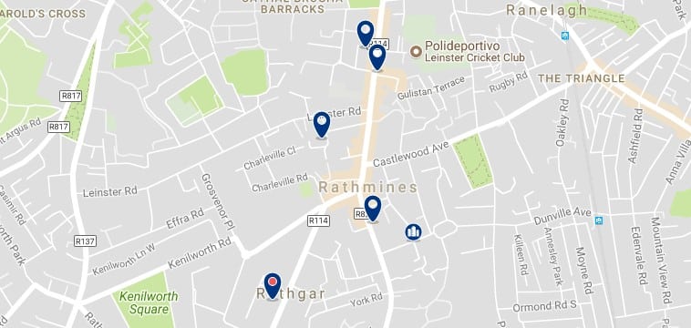 Dublin - Rathmines - Click to see all hotels on a map
