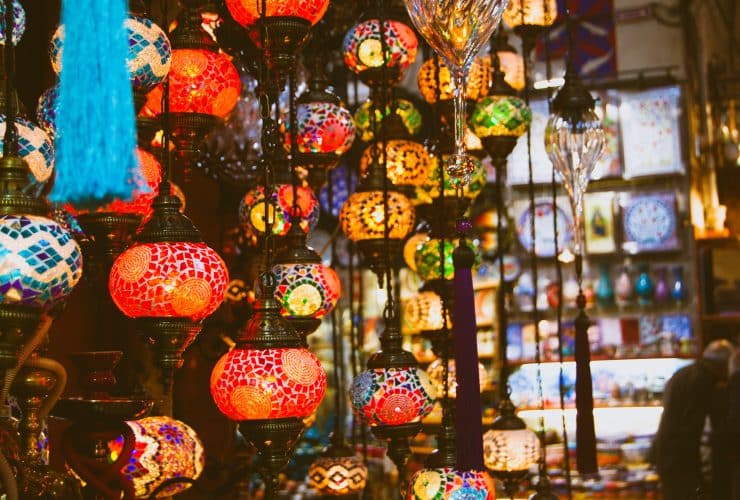 Middle Eastern lamps are an old-time favorite souvenir to buy at the Grand Bazaar