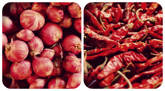 Onions and chillies