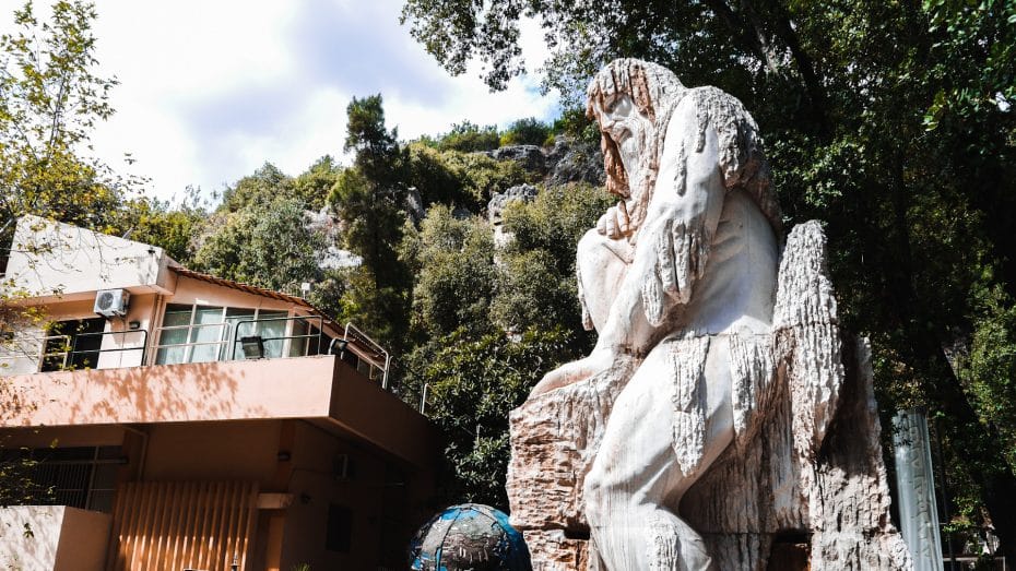 Public sculpture at the entrance of the Jeita Grotto