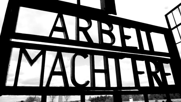 Arbeit Macht Frei - "Work will set you free" - Sign at the entrance in Sachsenhausen Museum