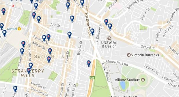 Surry Hills - Click to see all hotels on a map