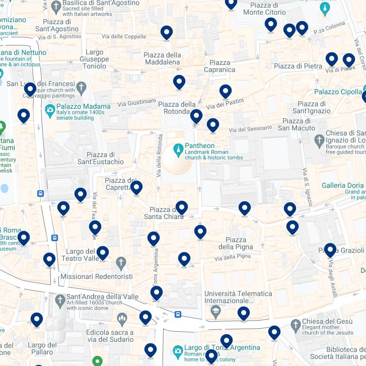 Pantheon: Mapa de alojamientos