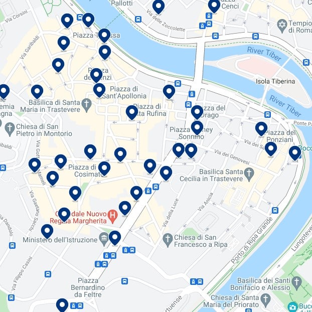 Trastevere: Mapa de alojamientos