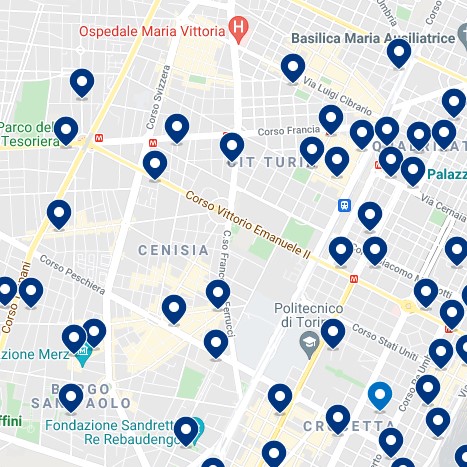 CIT, Cenisia & Borgo San Paolo Accommodation Map
