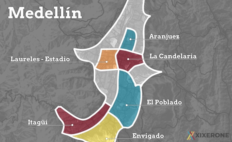 Medellín - Mapa de hoteles