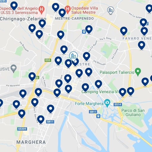 Mestre: Mappa degli alloggi