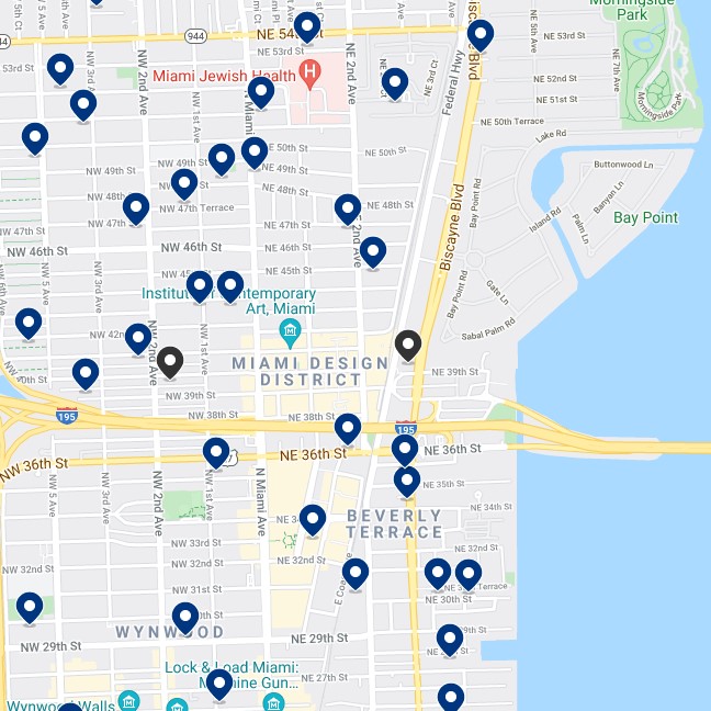 Miami Design District Accommodation Map