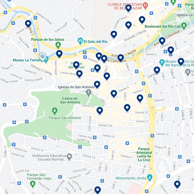 San Antonio, Cali, Colombia: Mappa degli alloggi