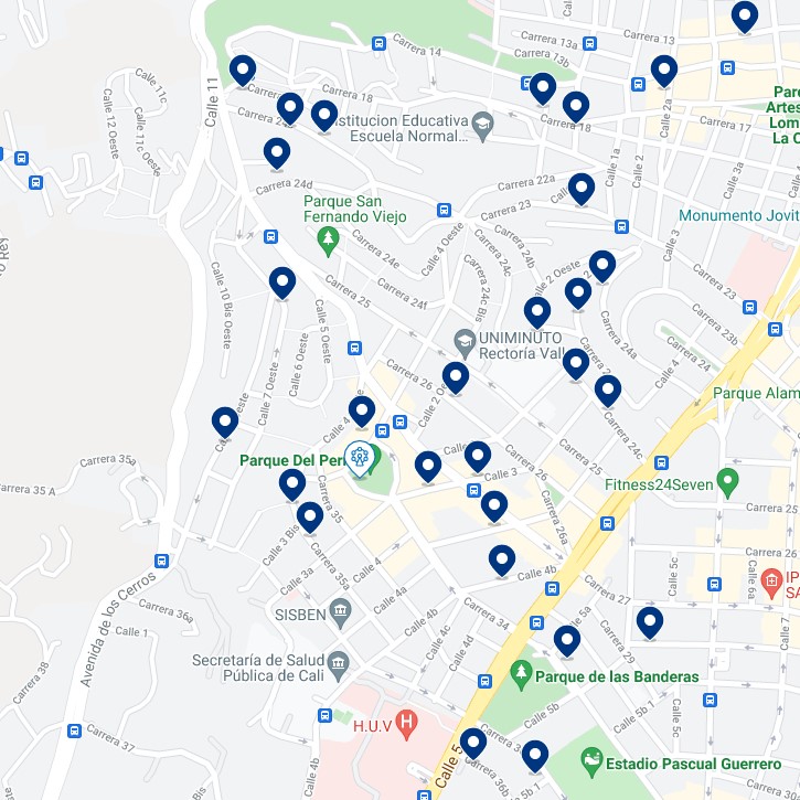 San Fernando & Comuna 19: Mappa degli alloggi