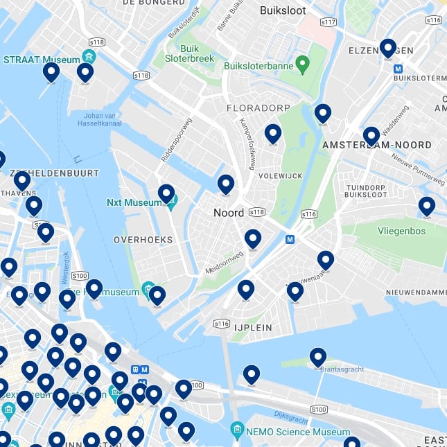 Amsterdam Noord: Mapa de alojamiento
