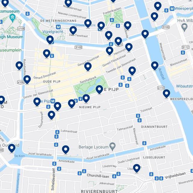 De Pijp: Mappa degli alloggi