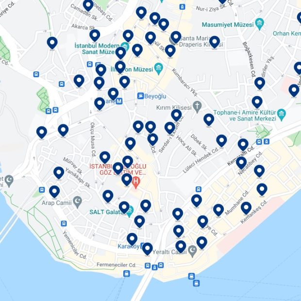 Galata Accommodation Map