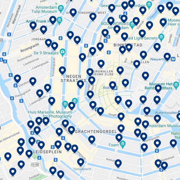 Grachtengordel: Mappa degli alloggi