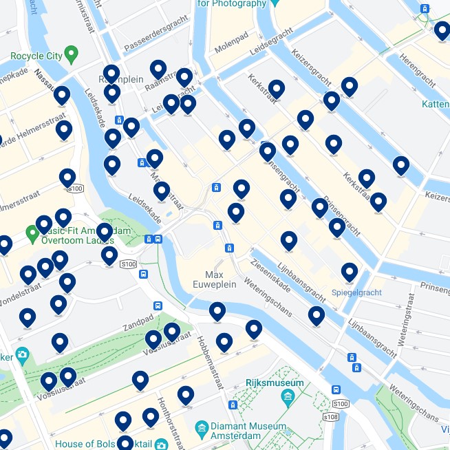 Leidseplein: Mapa de alojamiento