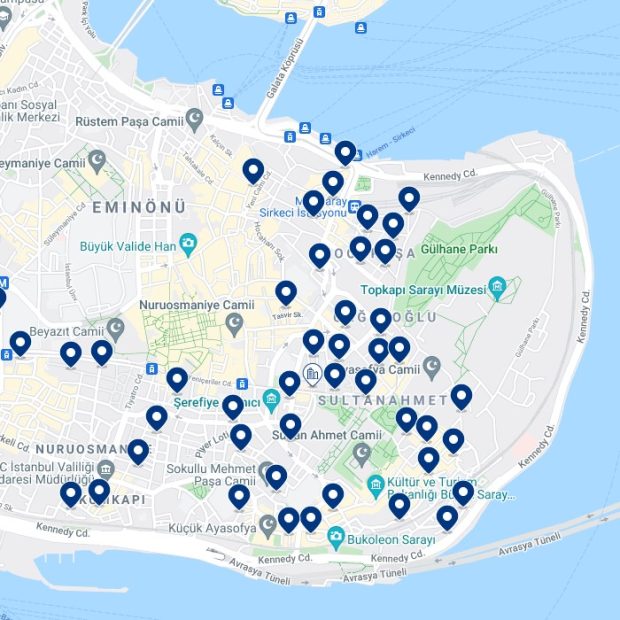 Sultanahmet Accommodation Map