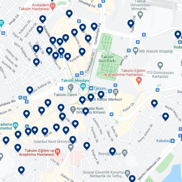 Taksim Accommodation Map