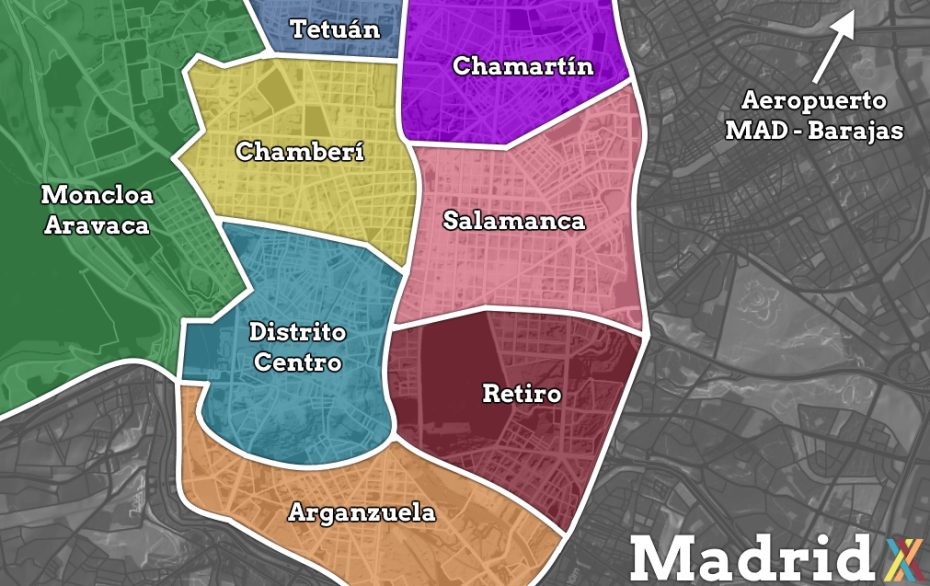 Mappa del distretto di Madrid. 