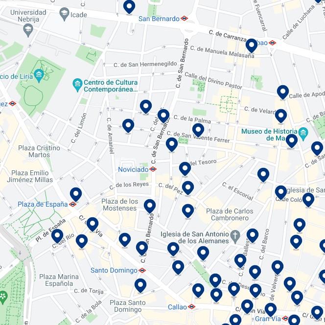 Malasaña: Mappa degli alloggi