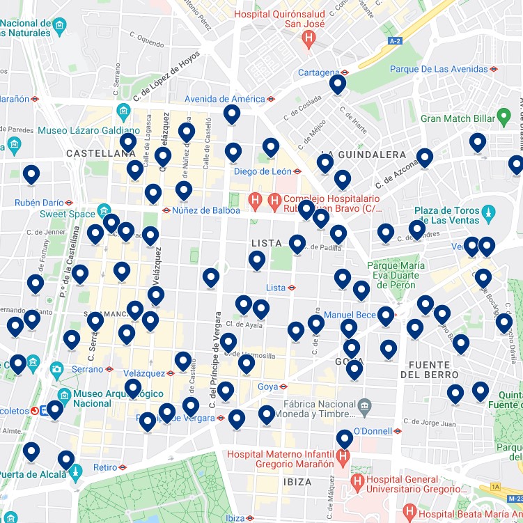 Salamanca - Mapa de alojamiento