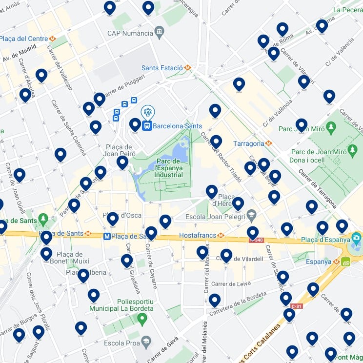 Sants: Mappa degli alloggi