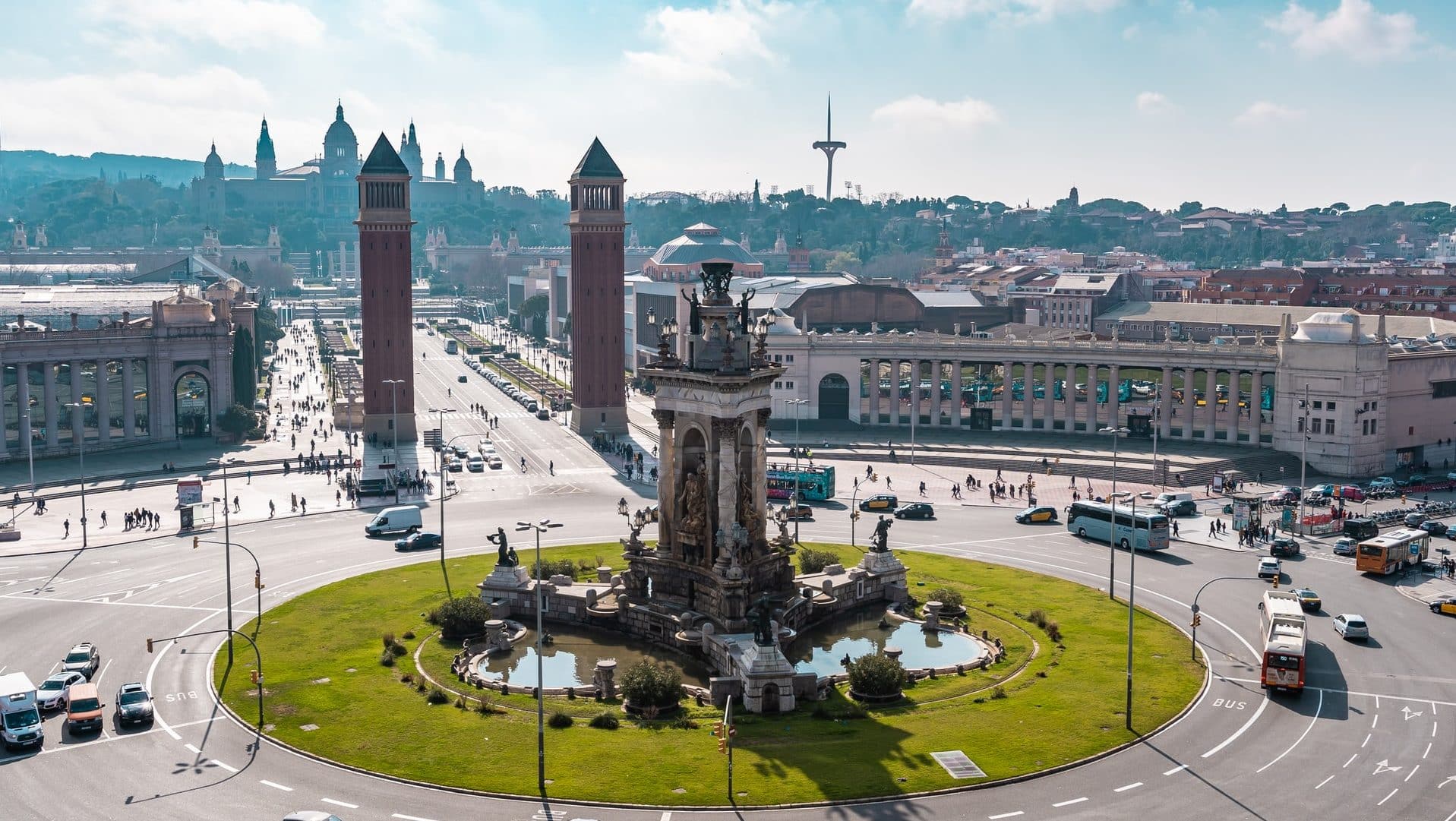 Plaça d'Espanya offers one of the most striking images of Barcelona