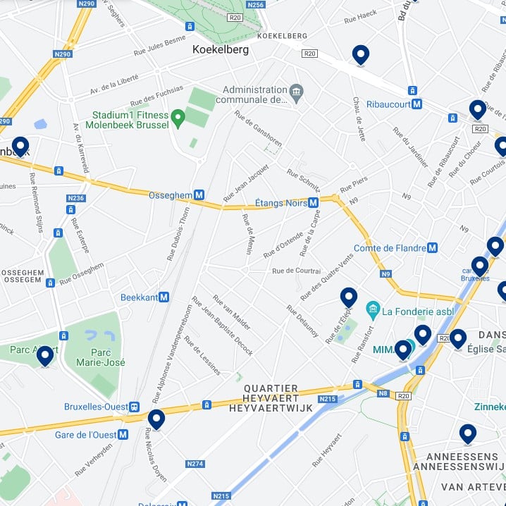 Molenbeek-Saint-Jean - Mapa de Alojamiento
