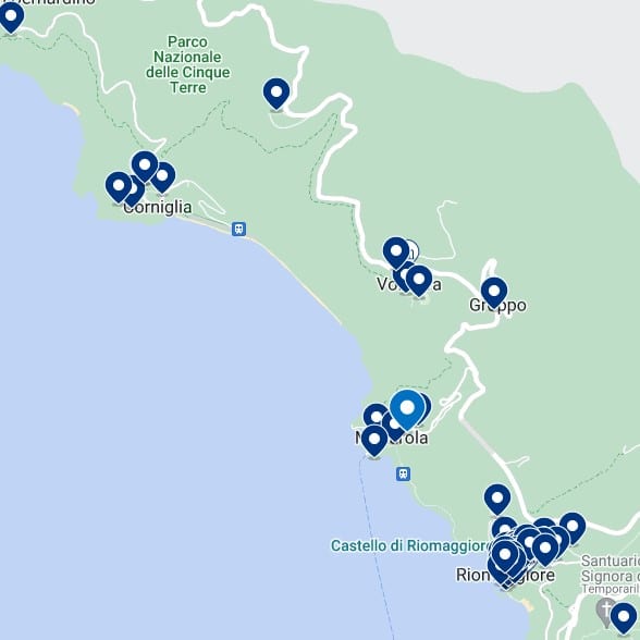 La Spezia Cinque Terre Accommodation Map
