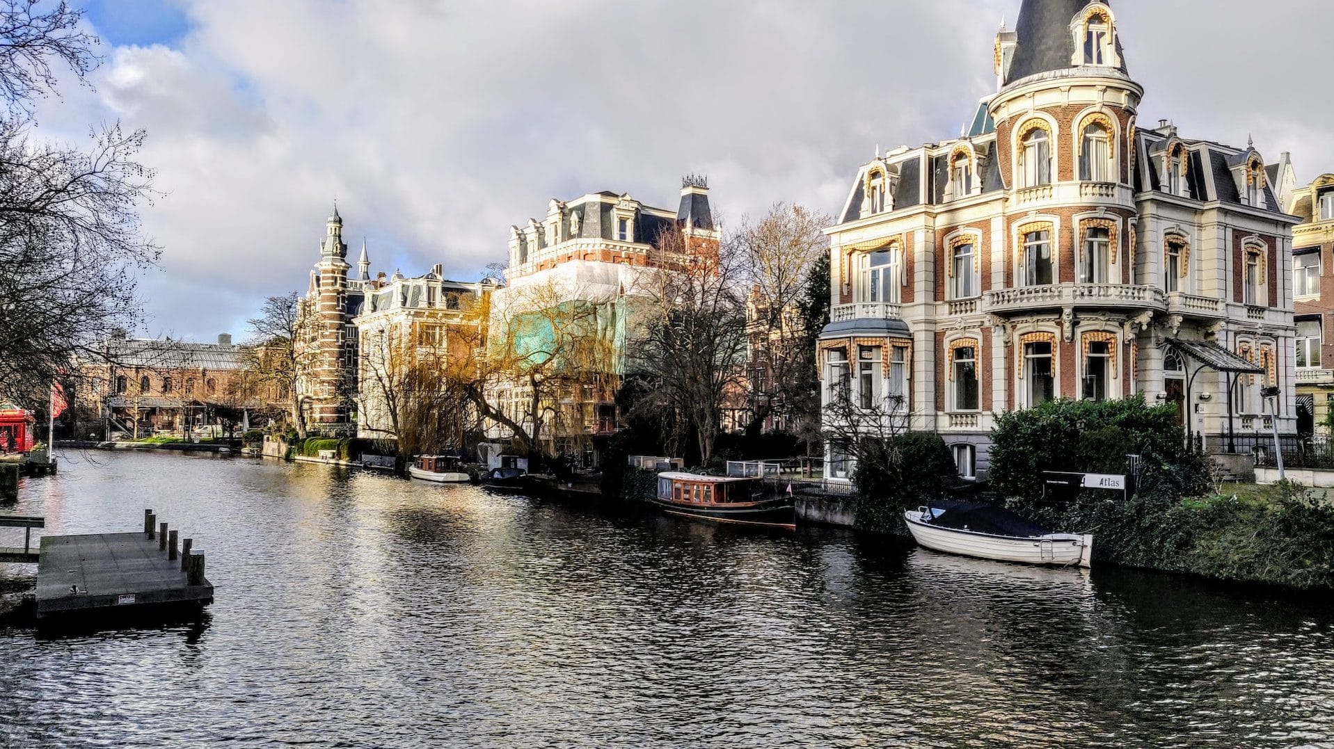 Vista dei canali intorno a Leidseplein, Amsterdam