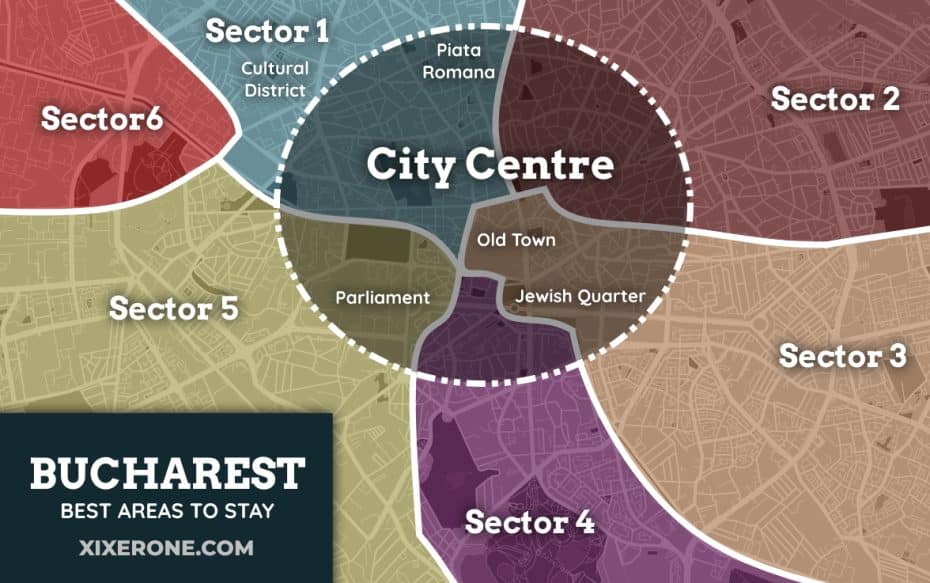 Bucharest, Romania Accommodation Map