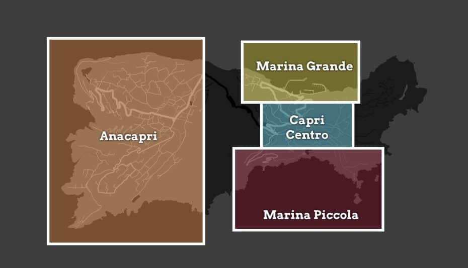 Island of Capri - Accommodation Map
