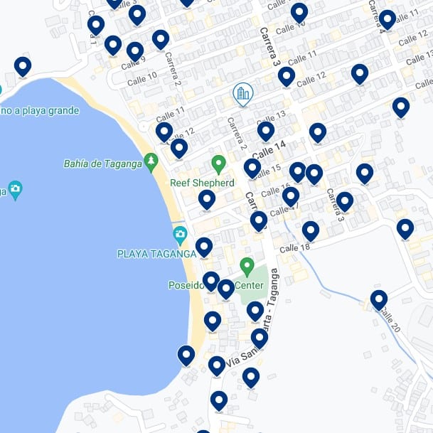 Taganga Accommodation Map