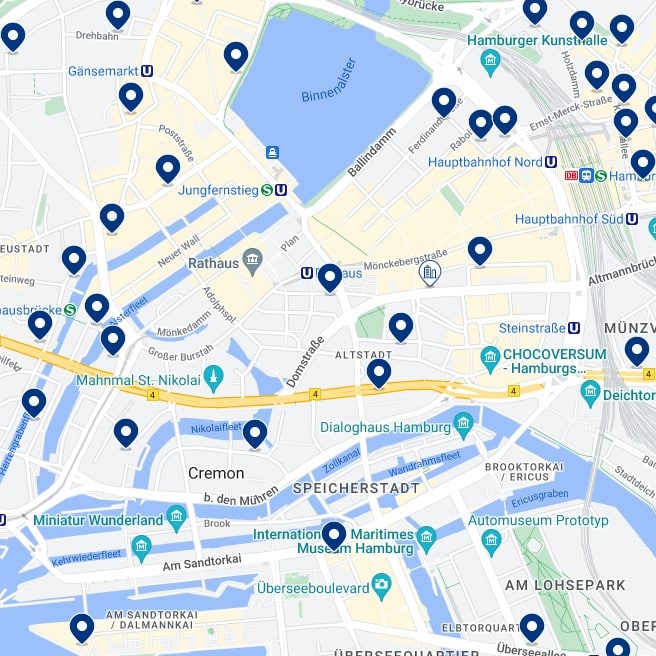 Hamburg Altstadt: Mapa de alojamientos