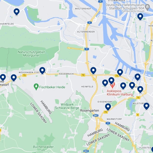 Harburg: Mappa degli alloggi