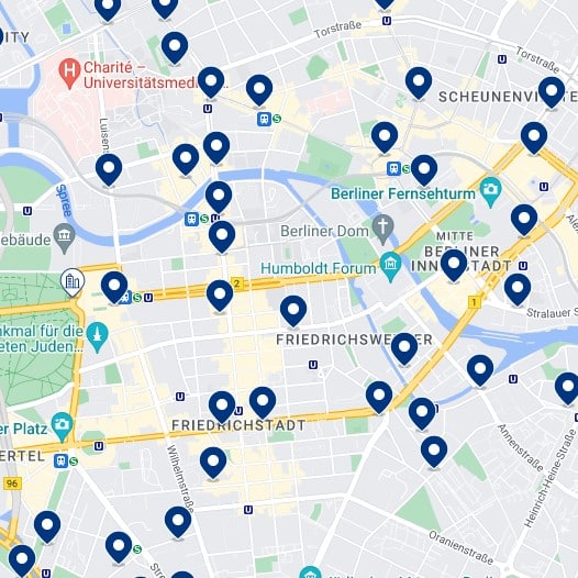 Berlin Mitte: Mapa de alojamiento